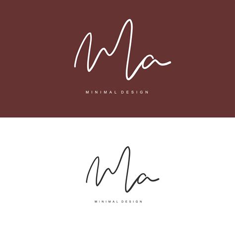 Ma Initial Handwriting Or Handwritten Logo For Identity Logo With