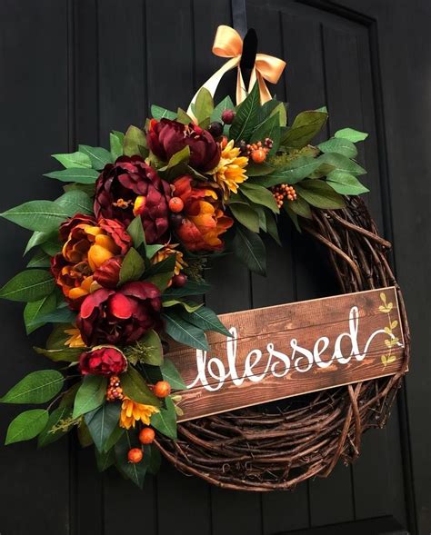 Autumn Wreaths For Front Door Diy Fall Wreath Wreath Decor Summer