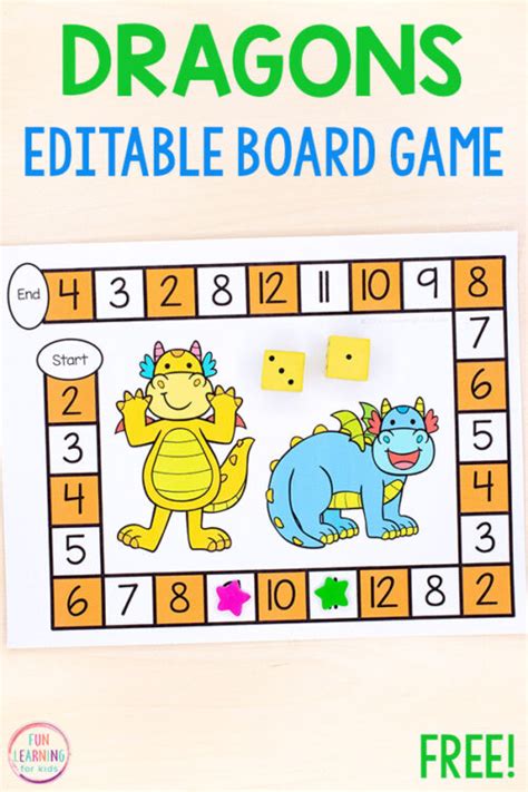 Free Printable Editable Dragon Board Game