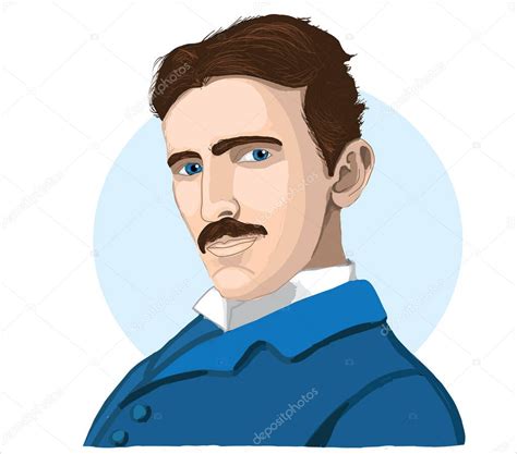 Nikola Tesla ilustración vectorial de dibujos animados retrato 2022