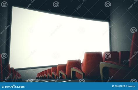 Cinema Screen With Red Curtains And Seats Royalty Free Stock Image