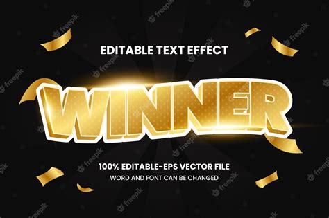 Premium Vector | Winner text effect