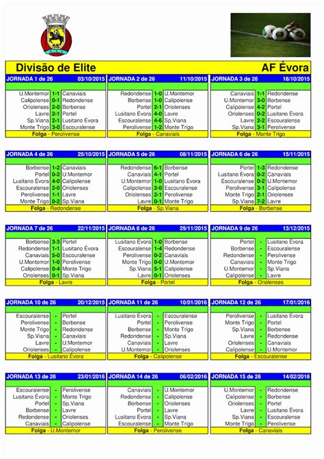 Futebol Distrital Div Elite Calendário Atualizado