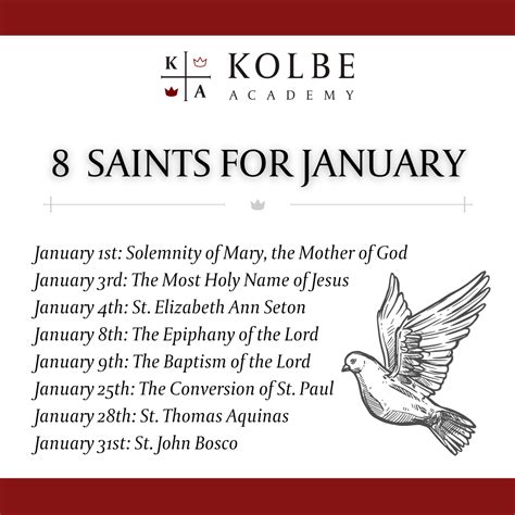 Feast Days To Celebrate This January