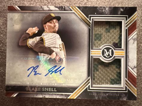 Mavin Topps Museum Collection Mlb Blake Snell Dual Camo Relic