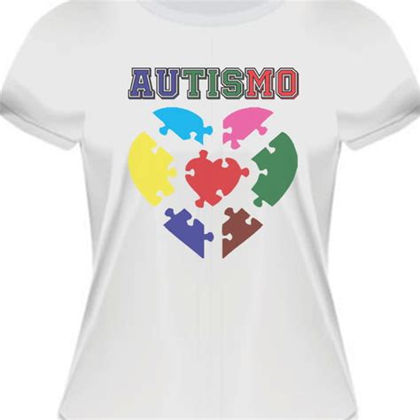 Camiseta Baby Look autismo coração Elo7 Produtos Especiais