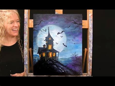 Halloween Learn How To Draw And Paint With Acrylics Haunted House Art