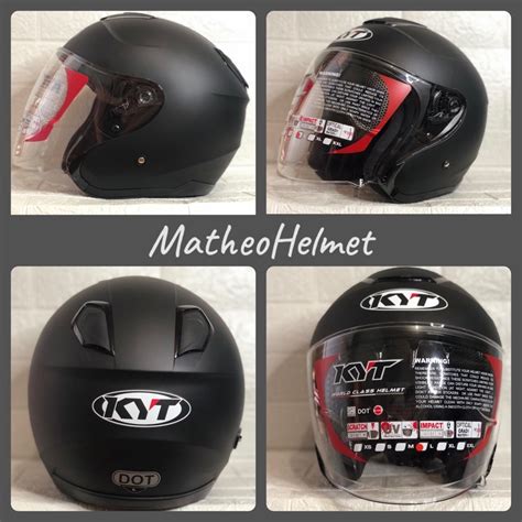 Jual Helm Kyt Kyoto Solid Hitam Doff Original Shopee Indonesia