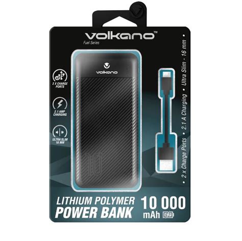 Powerbank Fuel Series 10 000 MAh Noir VOLKANO VOL VK 9014 BK