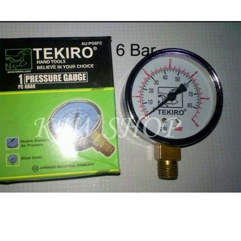 Jual Terbaik Manometer 6 Bar Pressure Gauge 6Bar 6kg Merk TEKIRO