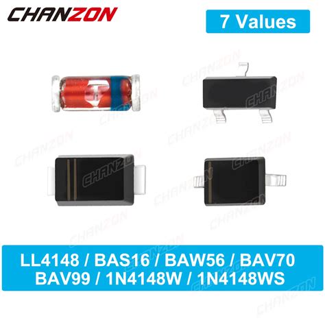 LL4148 BAS16 BAW56 BAV70 BAV99 1N4148W 1N4148WS SMD Small Signal Fast