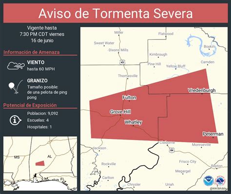 NWS Mobile On Twitter Aviso De Tormenta Severa Incluye Grove Hill AL