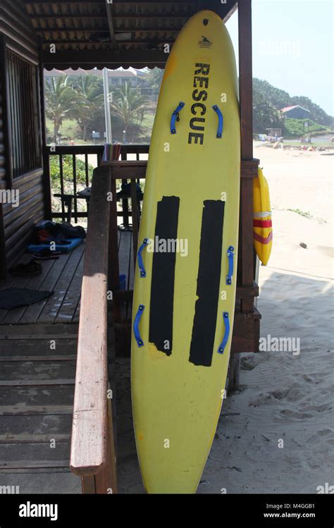 Surf Rescue Board At Lifeguard Tower Marina Beach Margate Kwazulu