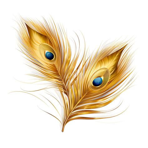 Golden colour Peacock Feather | Premium AI-generated image