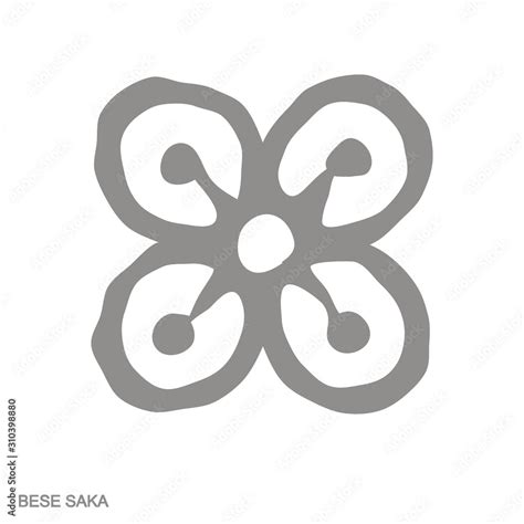 Vector Monochrome Icon With Adinkra Symbol Bese Saka Stock Vector