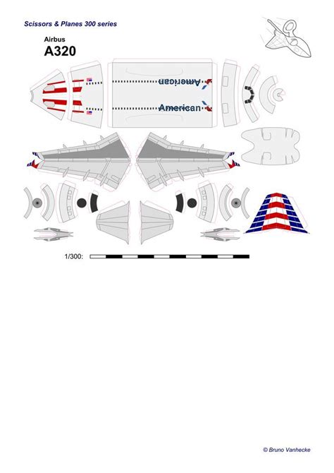 Airbus A320 American 1300 Paper Model Paper Models Paper Plane