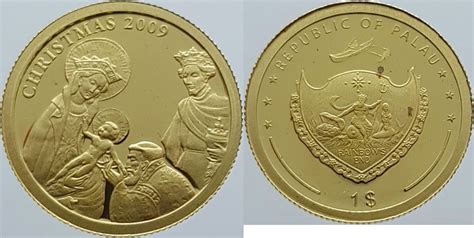 Palau Dollar Christmas Gold Proof Ma Shops