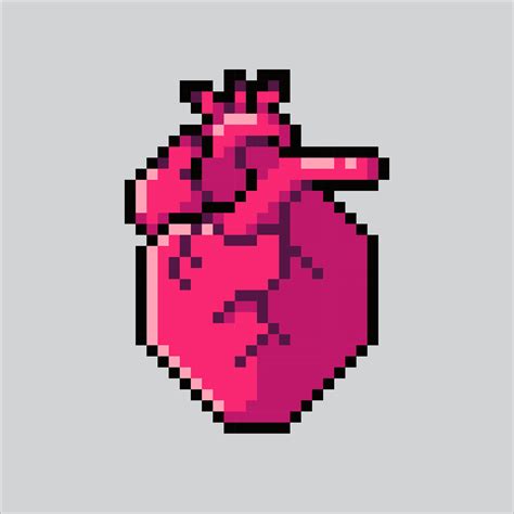 Pixel art illustration Heart. Pixelated Heart. Heart icon pixelated for ...