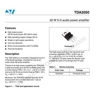 TDA2050A TDA2050 TDA 2050 32W TO 220 32 W Hi Fi Audio Power Amplifier