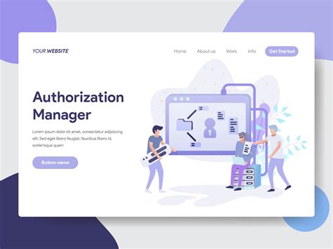 Landing Page Template Of Authorization Manager Illustration Concept