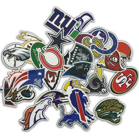 32 NFL Teams Logo Decal Vinyl Stickers for Truck/Skateboard/Luggage ...