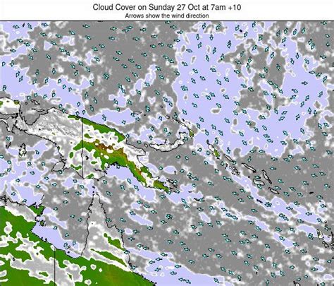 Papua New Guinea Cloud Cover on Sunday 17 Mar at 7am +10