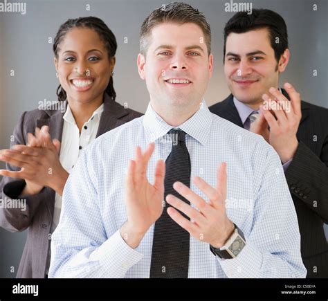 Business People Clapping Stock Photo Alamy