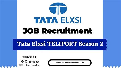 Tata Elxsi Hiring Tata Elxsi Teliport Season Tech