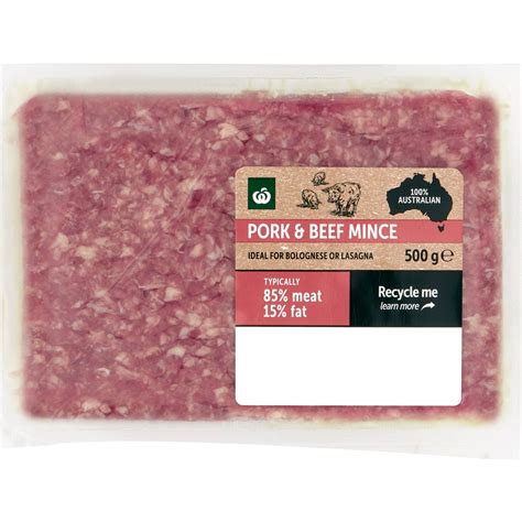 Woolworths Pork And Beef Mince 500g Woolworths