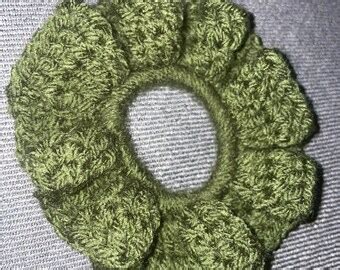 Jumbo Two Colour Handmade Crochet Scrunchie Etsy