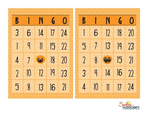 Free Printable Halloween Bingo Cards With Numbers