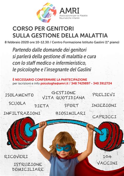 Gestione della malattia seconda edizione del corso per mamma e papà