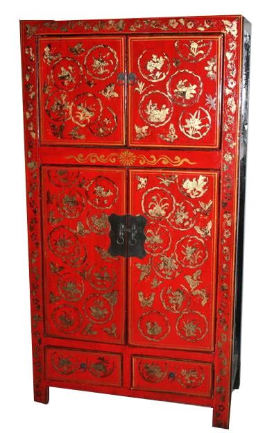 Antique Chinese Cabinet Red Handpainted High Gloss W Xd Xh Cm