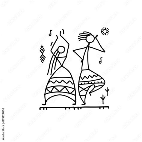 Folk ethnic dance for your design Stock Vector | Adobe Stock