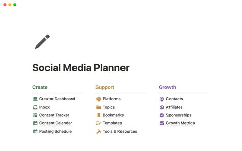 Social Media Planner Notion Template