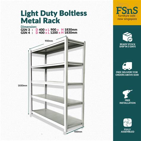 SG Ready Stock Light Duty Boltless Metal Racking Office Furniture