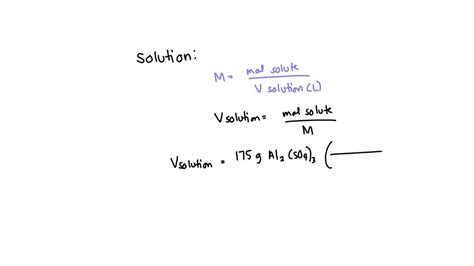 Solved Calculate The Volume In Liters Of A M Aluminum Sulfate