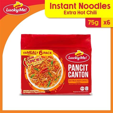 Lucky Me Pancit Canton Extra Hot Chili Multipack 75g X 6 Shopee