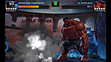 Mcoc Lol 5 R5 Spider Man Steath Suit Vs Red Hulk Youtube