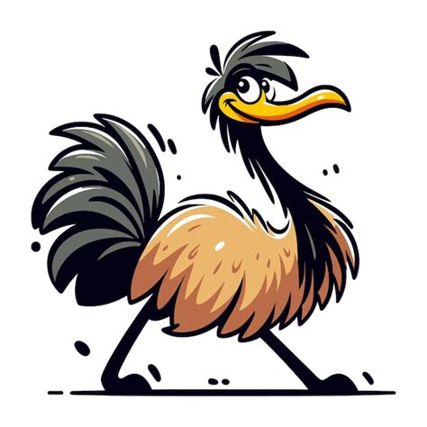 Premium Vector Cartoon Emu Vector Illustration