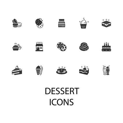 Dessert Icons Set Dessert Pack Symbol Vector Elements For Infographic