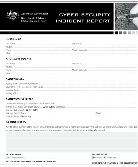 Information Security Incident Report Template