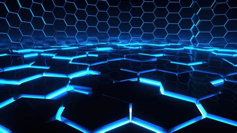 Hexagon Pattern 3d Wallpaper Of A Hexagonal With Blue Lights Backgrounds | JPG Free Download ...