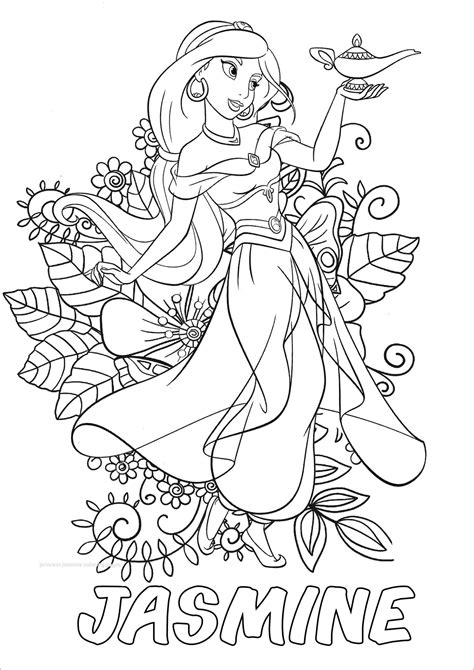 Coloring Pages Jasmine Aladdin Printable Jasmine Coloring Pages For