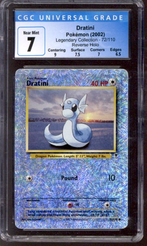 Pokemon Legendary Collection Reverse Holo Foil Dratini 72110 Cgc 7