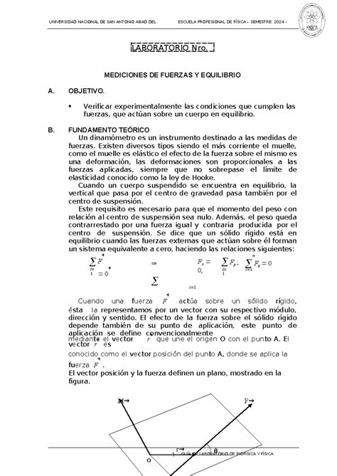 GUIA DE LAB N2 Biofisica Fisica General UNIVERSIDAD NACIONAL DE SAN