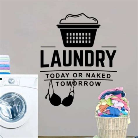 Promo Sticker Laundry Today Or Naked Sticker Kaca Dinding Rumah Ruang