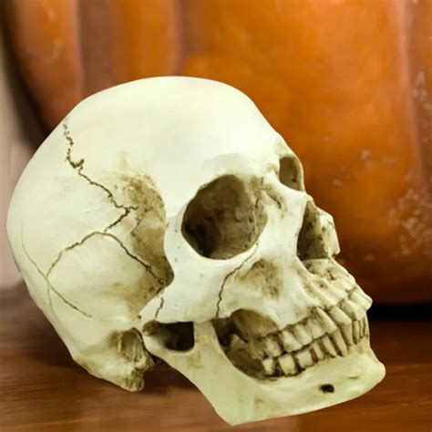 Life Size Human Skull Replica Realistic Head Bone Model Halloween Party