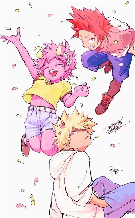 Mina Ashido Kirishima Eijirou And Katsuki Bakugou Boku No Hero Academia Bakugou Kirishima