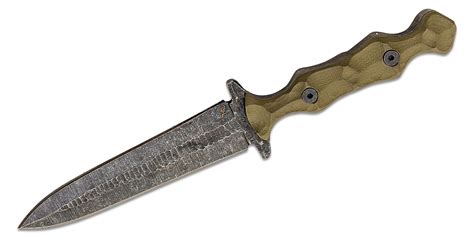 Stroup Knives Dagger Fixed Blade Knife 5.25" 1095 Hand Carved Double ...